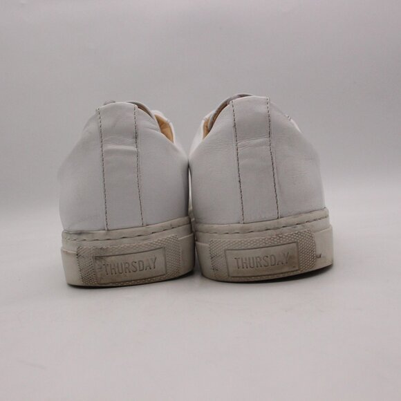 Thursday Everyday Premier Men's Size 11 White Leather Low Top Casual Sneakers - Picture 5 of 9